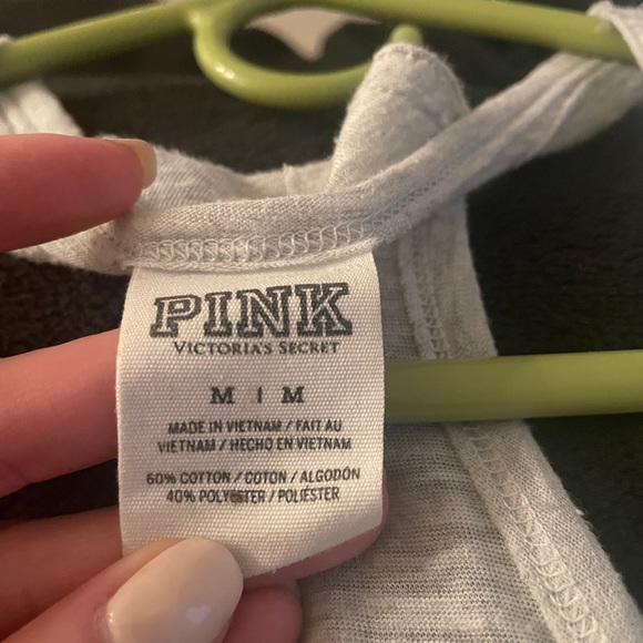 Grey razor back tank w/ sequins. Pink brand. Med. - Picture 3 of 3